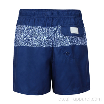 Shorts de playa con bordado de baño 100% poliéster